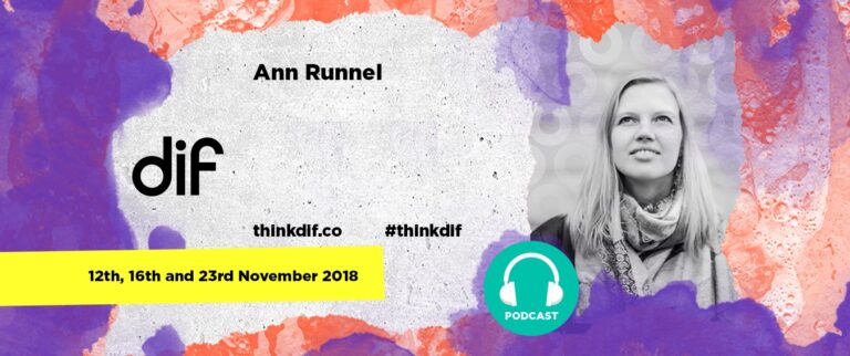 Ann Runnel in a dif podcast image.